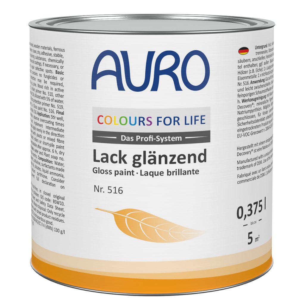 AURO COLOURS FOR LIFE Lack, glänzend in 0,375 Liter Dose für Holz und Metall