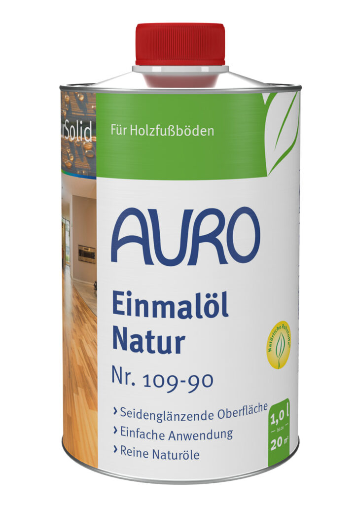 AURO Einmalöl-Natur Nr. 109-90 in 1 Liter Dose für helle Holzböden und Möbel
