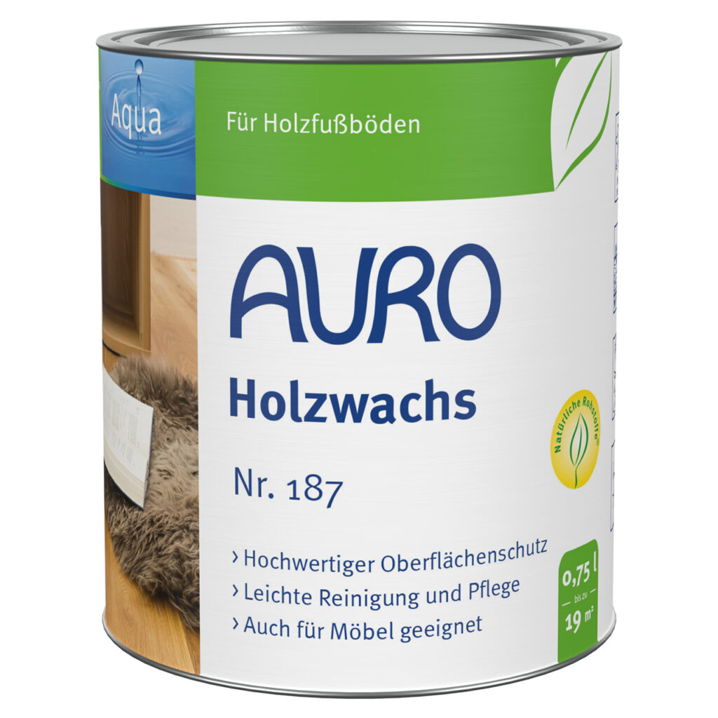 AURO Holzwachs Nr. 187 in 0,75 Liter Dose – lösemittelfreier Holzschutz für Möbel und Böden