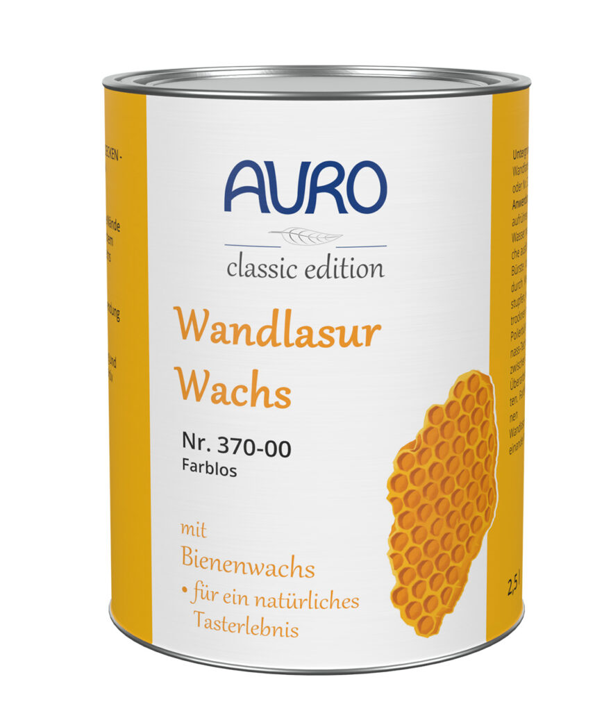 AURO Wandlasur-Wachs Nr. 370 in 2,5 Liter Dose – dekorative Lasur mit anpassbarer Farbintensität durch Polieren