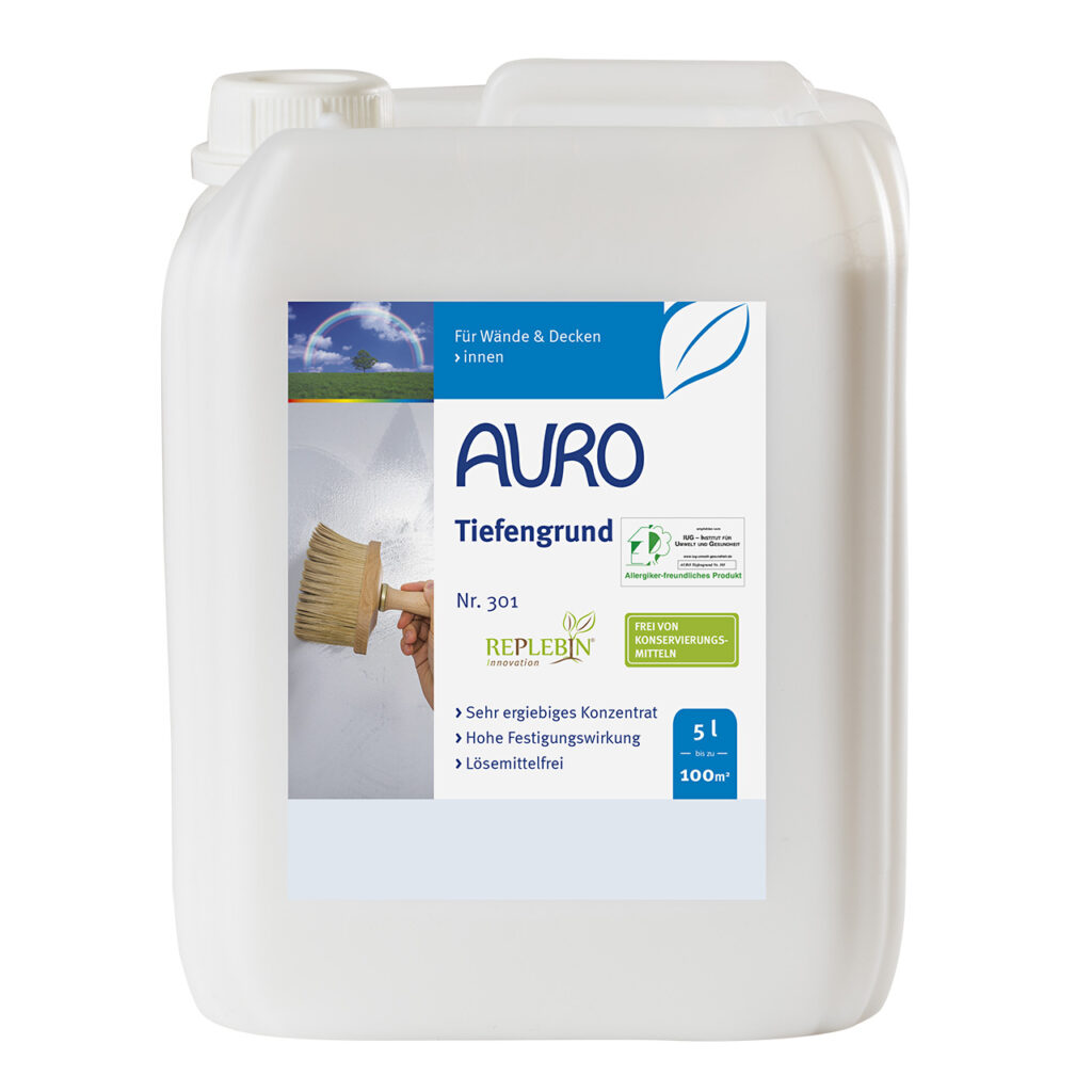 AURO Tiefengrund Nr. 301 im 5 Liter Kanister – ideal für Gipskarton und mineralische Putze