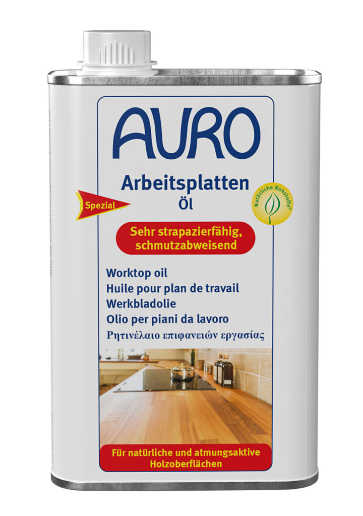 AURO Arbeitsplattenöl Nr. 108 in 0,5 Liter Dose – schützt Holzflächen vor Wasser und Schmutz