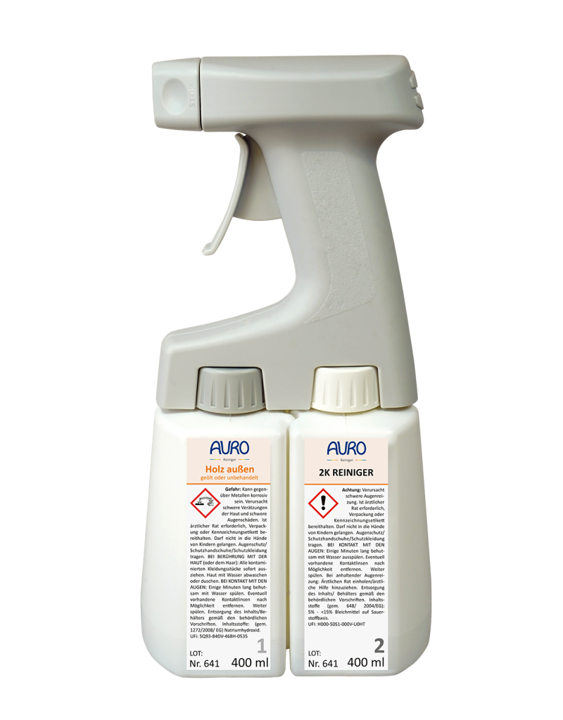 AURO 2K Reiniger Holz außen Nr. 641 Starter Kit zur gründlichen Reinigung von Terrassen, Gartenmöbeln und Holzoberflächen im Außenbereich