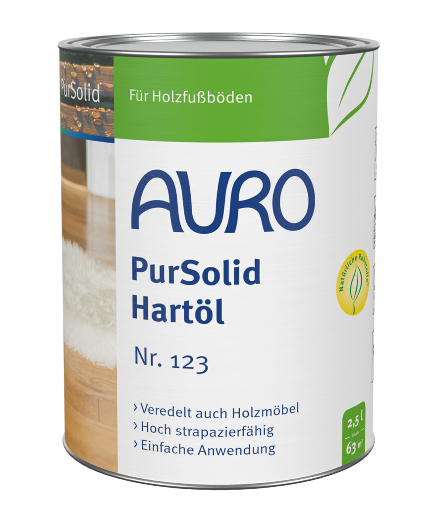 AURO PurSolid Hartöl Nr. 123 – 2,5 Liter Dose für Fußböden und stark beanspruchte Flächen