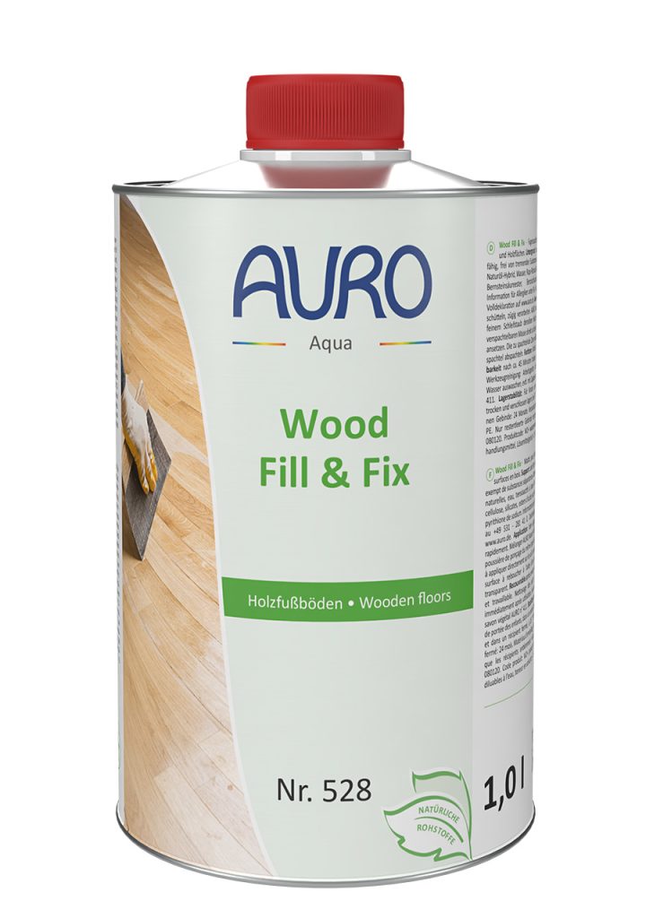 AURO Wood Fill & Fix Nr. 528 Fugenspachtel, 1 Liter Dose zum Füllen von Fugen und Rissen in geschliffenem Parkett und Holzfußböden im Innenbereich