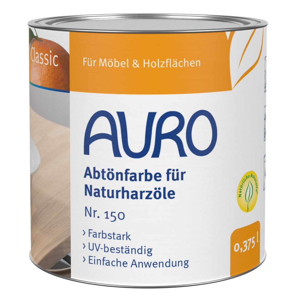AURO Abtönfarbe für Naturharzöle Nr. 150 in 0,375 Liter Dose – hochwertige Farbkonzentrate für farbige Naturöle