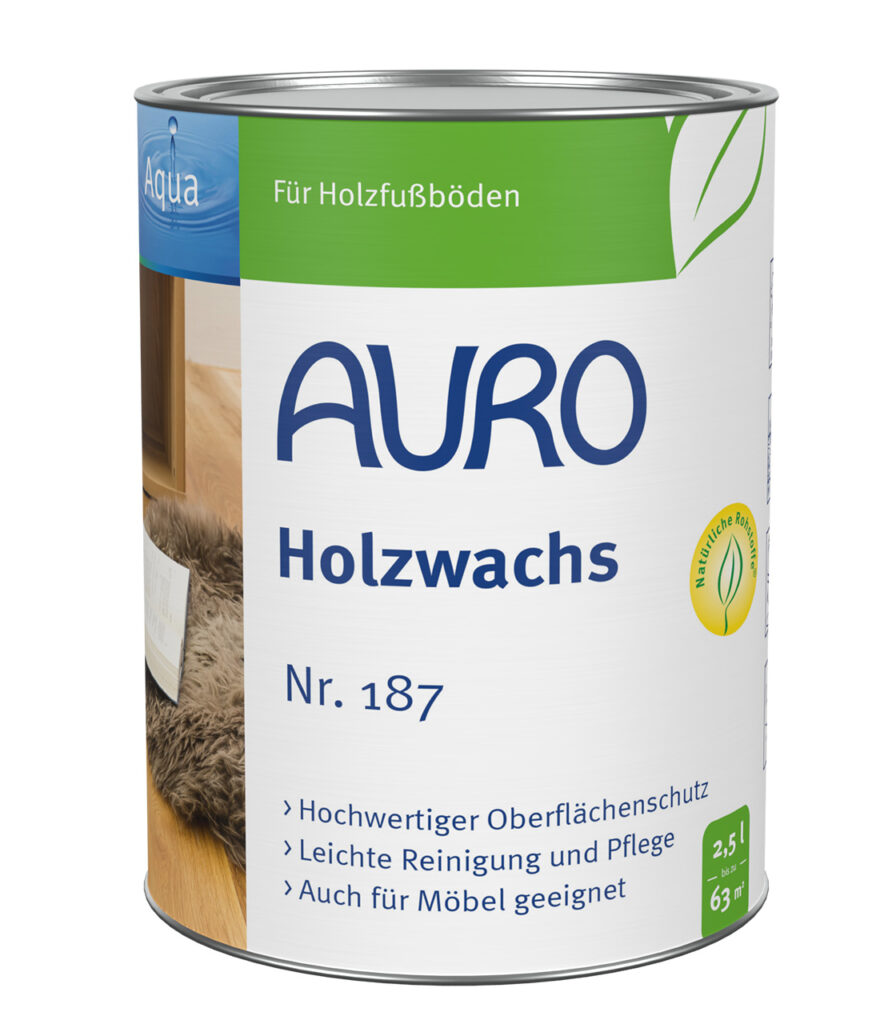 AURO Holzwachs Nr. 187 in 2,5 Liter Dose – natürliches Wachs für Holz- und Linoleumoberflächen