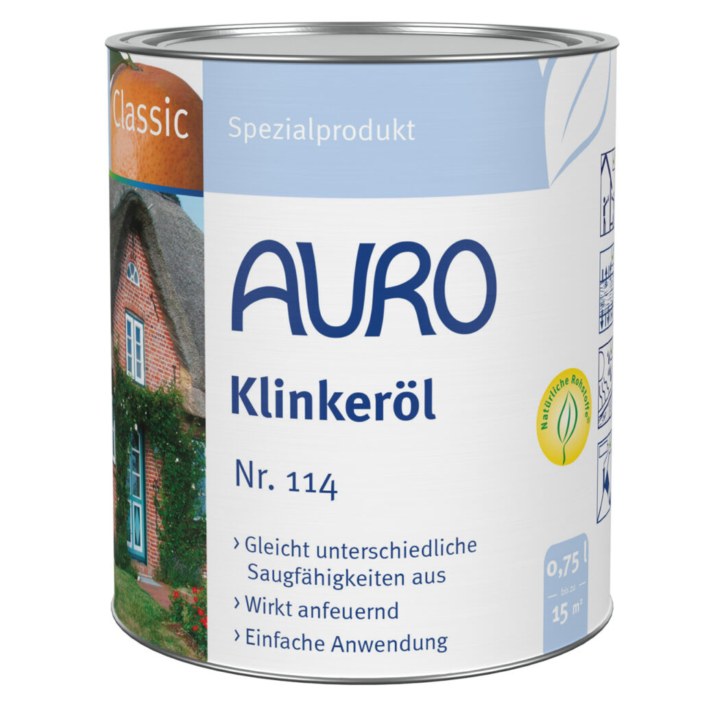 AURO Klinkeröl Nr. 114 in 0,75 Liter Dose – natürliches Öl für Klinker, Cotto und Stein