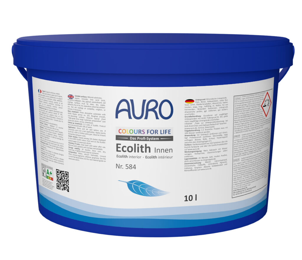 AURO COLOURS FOR LIFE Ecolith Innen Nr. 584 mineralische Wandfarbe im 10 Liter Gebinde für mineralische Untergründe und langlebige Innenanstriche