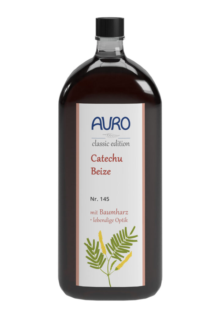 AURO Catechu-Beize Nr. 145 in 0,25 Liter Flasche – natürliche Farbstoffbeize zur Holzgestaltung