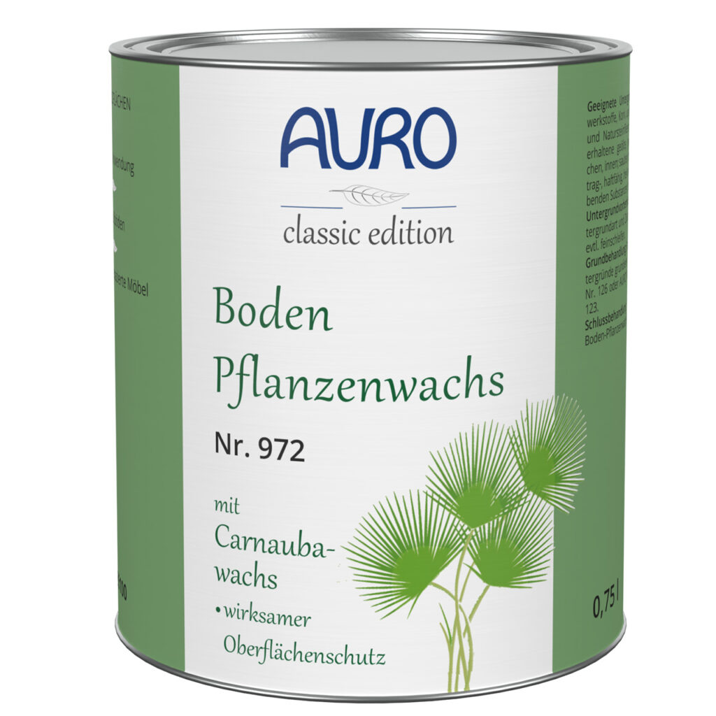 AURO Bodenpflanzenwachs Nr. 972 in 0,75 Liter Dose für hochwertige, schmutzabweisende Holzoberflächen
