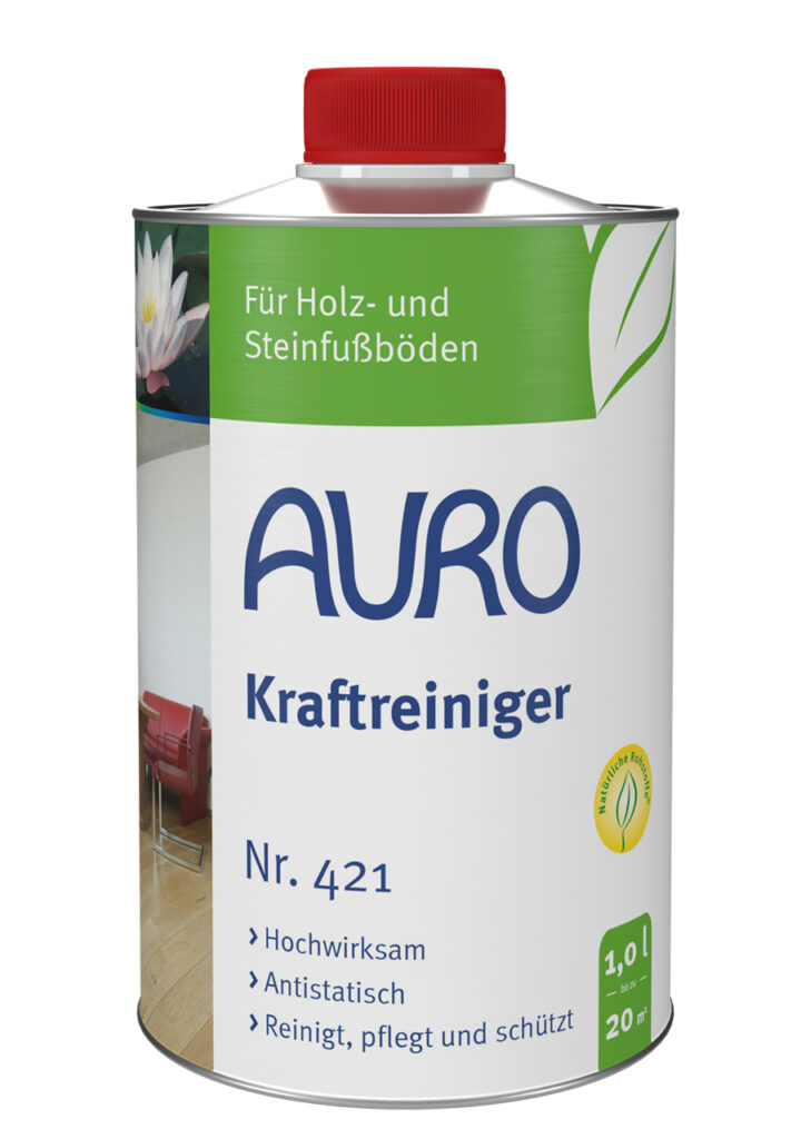 AURO Kraftreiniger Nr. 421 in 1 Liter Blechflasche zur Reinigung gewachster Holz- und Korkböden